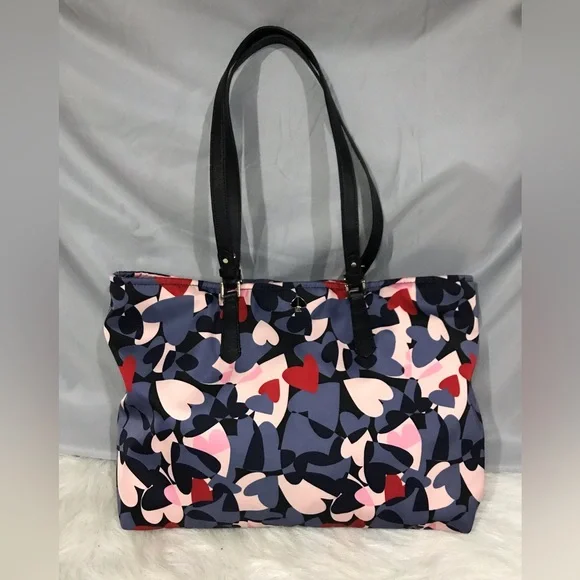 Rare Kate Spade Heart Patterned Satin Leather Tote 65 Totes